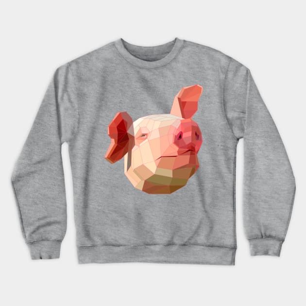 Polygon Pig Crewneck Sweatshirt by Sticker Steve